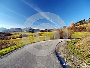 Autumn road at Liptov, Slovakia photo